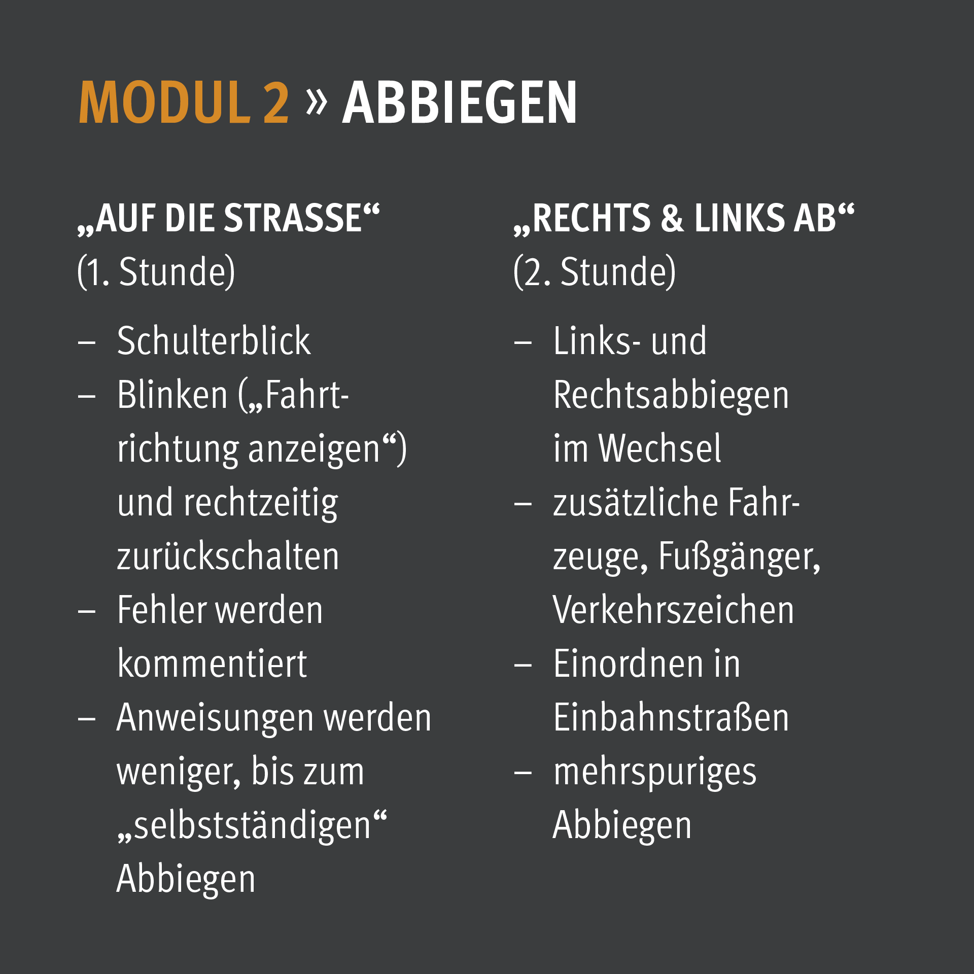 Modul 2 - Abbiegen