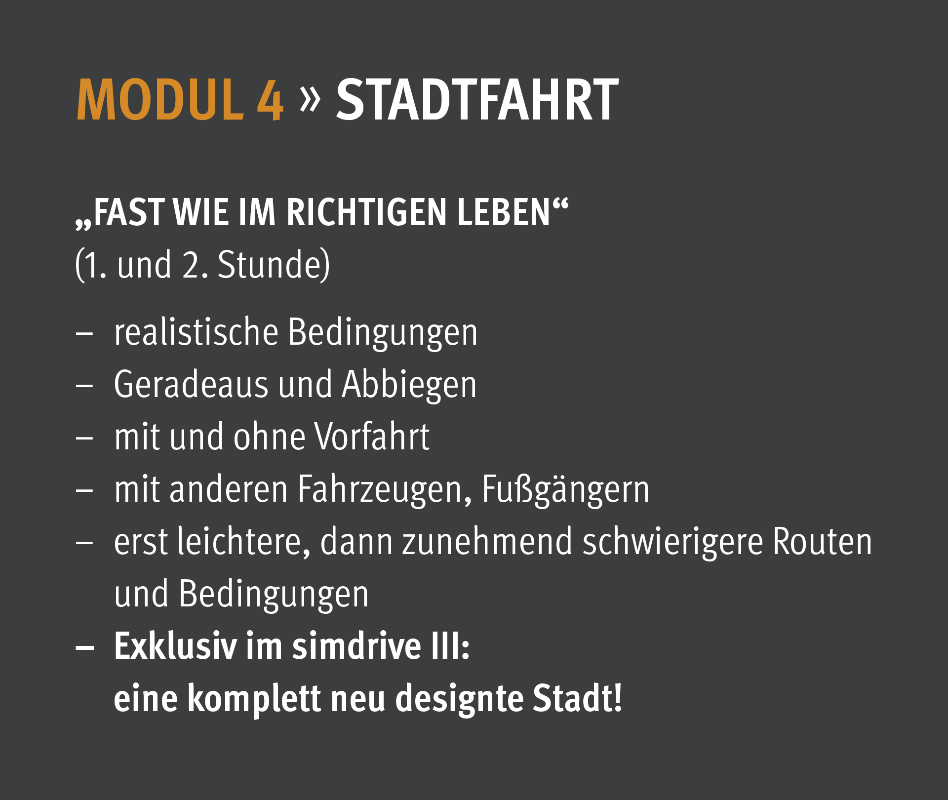 Modul 4 - Stadtfahrt